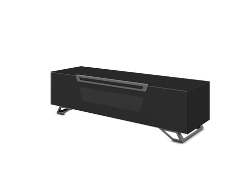 Tv-alus jalgadel VENTI mattmust, 150x45xH42 cm