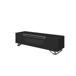 Tv-alus jalgadel VENTI mattmust, 150x45xH42 cm