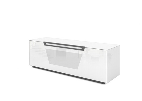 Tv-alus ratastel VENTI valge läige, 150x45xH50 cm