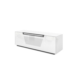 Tv-alus ratastel VENTI valge läige, 150x45xH50 cm