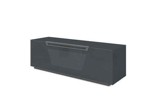 Tv-alus ratastel VENTI tumehall läige, 150x45xH50 cm