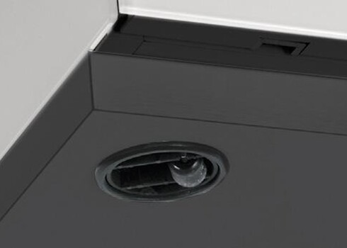 Tv-alus ratastel VENTI mattmust, 150x45xH50 cm