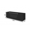 Tv-alus ratastel VENTI mattmust, 150x45xH50 cm
