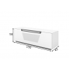 Tv-alus ratastel VENTI mattvalge, 150x45xH50 cm