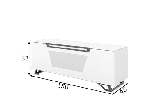 Tv-alus jalgadel VENTI valge läige, 150x45xH53 cm