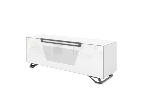 Tv-alus jalgadel VENTI valge läige, 150x45xH53 cm