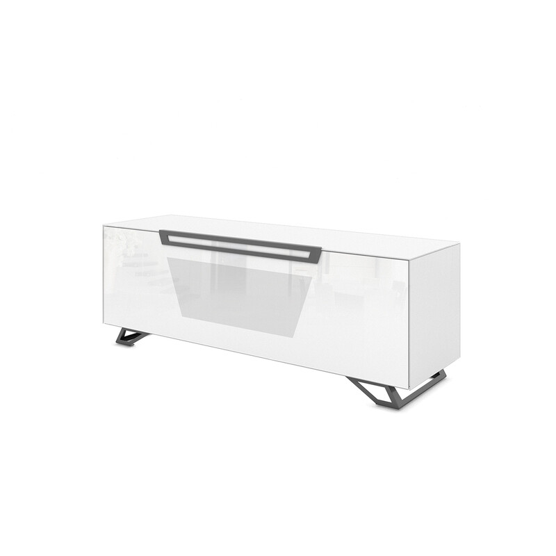 Tv-alus jalgadel VENTI valge läige, 150x45xH53 cm