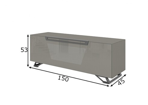 Tv-alus jalgadel VENTI hall läige, 150x45xH53 cm