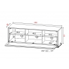 Tv-alus jalgadel VENTI mattmust, 150x45xH53 cm