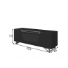 Tv-alus jalgadel VENTI mattmust, 150x45xH53 cm