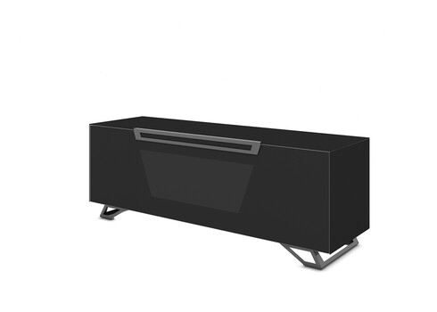 Tv-alus jalgadel VENTI mattmust, 150x45xH53 cm