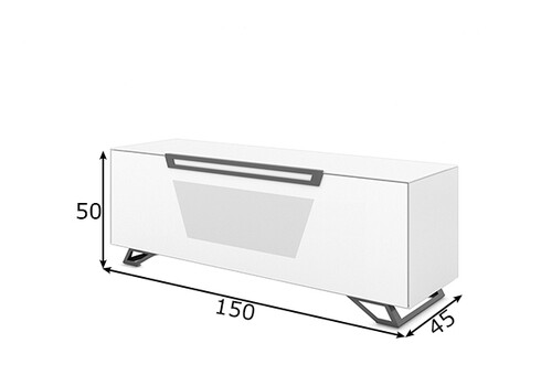 Tv-alus jalgadel VENTI mattvalge, 150x45xH53 cm