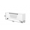 Tv-alus jalgadel VENTI mattvalge, 150x45xH53 cm