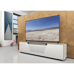 Tv-alus ratastel VENTI valge läige, 175x45xH50 cm