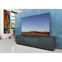 Tv-alus ratastel VENTI tumehall läige, 175x45xH50 cm