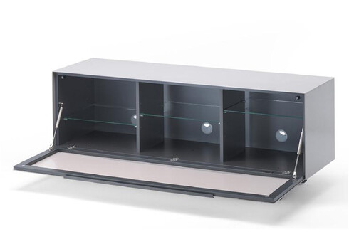 Tv-alus ratastel VENTI mattvalge, 175x45xH50 cm