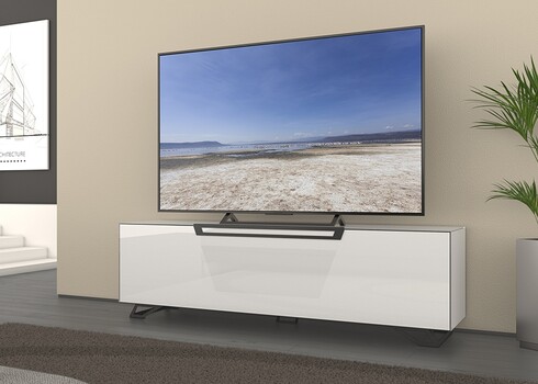 Tv-alus jalgadel VENTI valge läige, 175x45xH53 cm