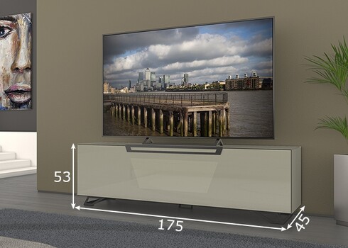 Tv-alus jalgadel VENTI hall läige, 175x45xH53 cm