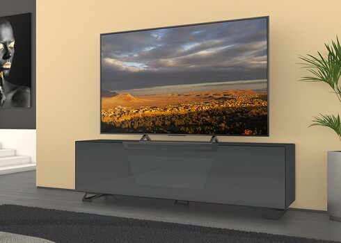 Tv-alus jalgadel VENTI tumehall läige, 175x45xH53 cm