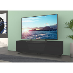 Tv-alus jalgadel VENTI mattmust, 175x45xH53 cm