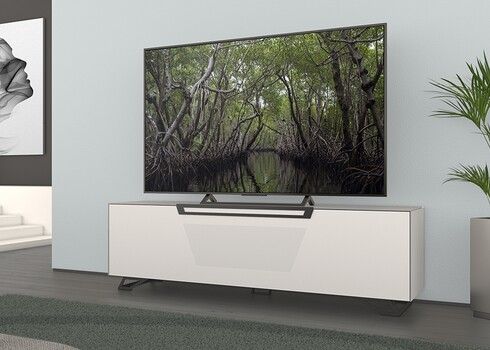 Tv-alus jalgadel VENTI mattvalge, 175x45xH53 cm