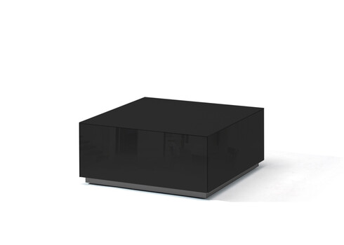 Diivanilaud ratastel VENTI must läige, 75x75xH36 cm