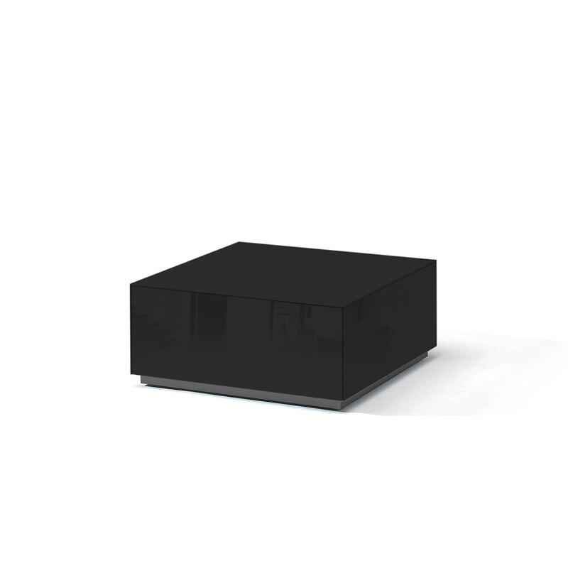 Diivanilaud ratastel VENTI must läige, 75x75xH36 cm