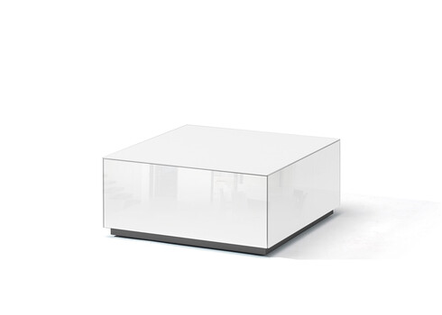 Diivanilaud ratastel VENTI valge läige, 75x75xH36 cm