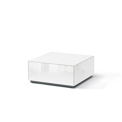 Diivanilaud ratastel VENTI valge läige, 75x75xH36 cm