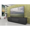 Tv-alus ratastel VENTI mattmust, 175x45xH50 cm