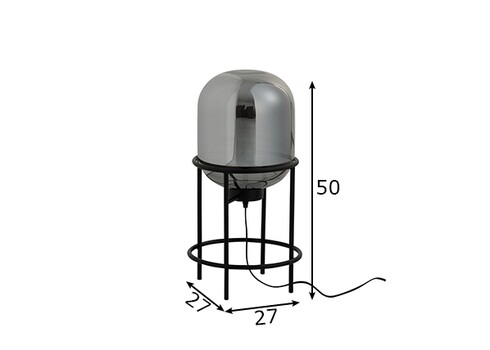 Lauavalgusti SASHA hõbe / must, 27x27xH50 cm, E27