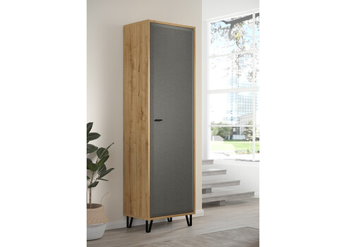 Riidekapp BLANSHE tumehall / tamm, 60x42xH200 cm