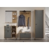 Riidekapp BLANSHE tumehall / tamm, 60x42xH200 cm