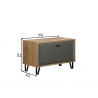 Esikupink BLANSHE tumehall / tamm, 75x42xH51 cm