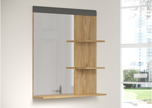 Seinapeegel BLANSHE tumehall / tamm, 79x16xH85 cm