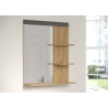 Seinapeegel BLANSHE tumehall / tamm, 79x16xH85 cm