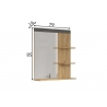 Seinapeegel BLANSHE tumehall / tamm, 79x16xH85 cm