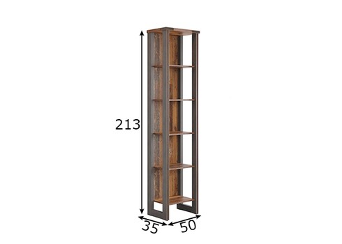 Riiul PRIME tumehall / puit, 50x35xH213 cm