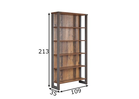 Riiul PRIME tumehall / puit, 109x35xH213 cm