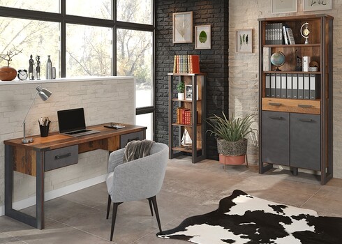 Kirjutuslaud PRIME tumehall / puit, 148x60xH75 cm