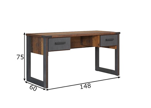 Kirjutuslaud PRIME tumehall / puit, 148x60xH75 cm