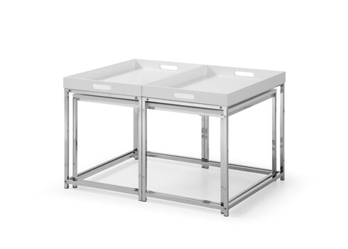 Diivanilaudade komplekt ELEMENTS valge / kroom