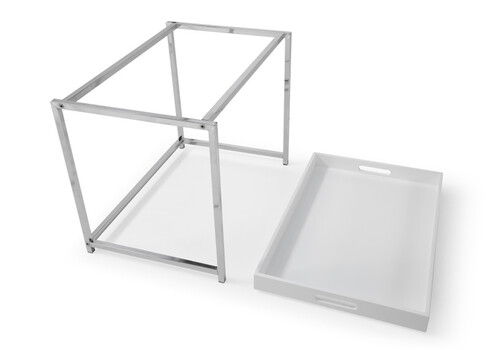 Diivanilaudade komplekt ELEMENTS valge / kroom