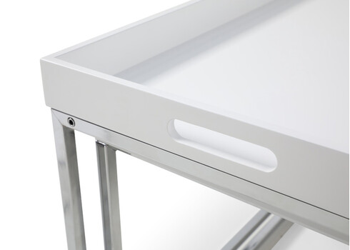 Diivanilaudade komplekt ELEMENTS valge / kroom