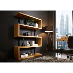 Riiul SNAKE tamm / must, 120x35xH165 cm