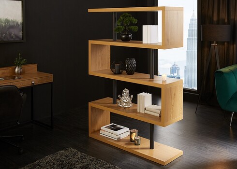 Riiul SNAKE tamm / must, 120x35xH165 cm