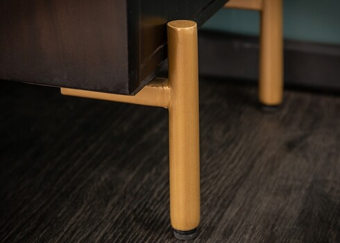 Kummut MANDALA must / kuldne, 177x45xH76 cm