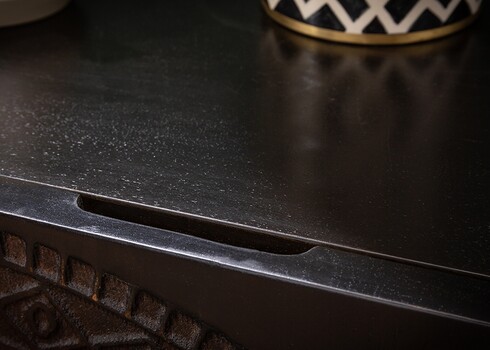 Kummut MANDALA must / kuldne, 177x45xH76 cm