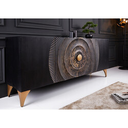 Kummut SUNSET must / kuldne, 177x45xH77 cm