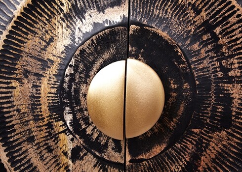 Kummut SUNSET must / kuldne, 177x45xH77 cm